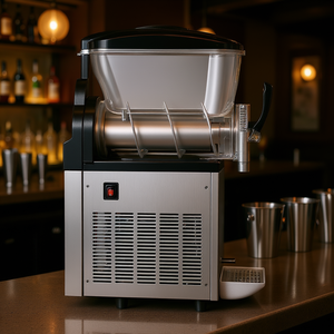 Machine à slush commerciale 16L en acier inoxydable, 2 robinets, réfrigération électrique, pour smoothies, margaritas et boissons glacées - Product Image 2
