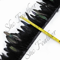 Vente Pas Cher Naturel Coq Schlappen Plume Garniture Coque Plumes Frange pour Costumes De Carnaval Vêtements Tissu Décoration