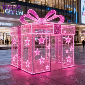 Lumières LED 3D commerciales en forme de boîte cadeau de Noël pour la décoration des centres commerciaux en période des fêtes - Product Image 4