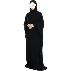 Robe de prière musulmane Abaya, robe Abaya à capuche unie en une seule pièce <span class=keywords><strong>pour</strong></span> femmes, robe longue maxi islamique, <span class=keywords><strong>Jilbab</strong></span> Dubaï OEM/Personnalisé - Product Image 5