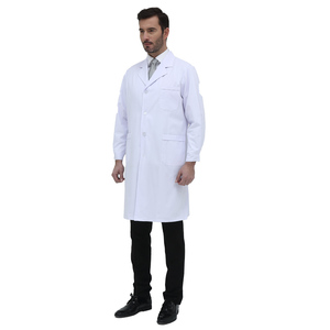 Bata de laboratorio blanca personalizada para médico unisex, venta al por mayor, abrigo de manga larga para médico de hospital - Product Image 3