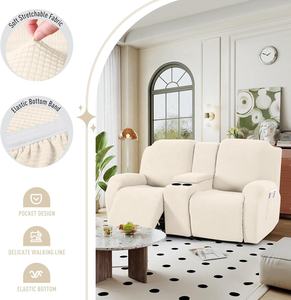 <span class=keywords><strong>Canapé</strong></span> inclinable à deux places en tissu jacquard doux, avec console centrale, housse de <span class=keywords><strong>canapé</strong></span> inclinable - Product Image 3