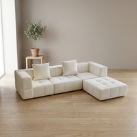 Canapé modulaire sectionnel en mousse haute densité anti-affaissement, livré en boîte avec ottoman, pour chambre, villa, bureau, immeuble