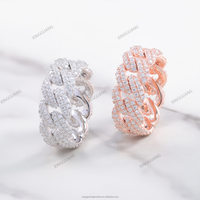Prix moins cher 925 en argent Sterling bague cubaine bijoux fins 100% Pass diamant testeur mode hommes bague VVS Moissanite bague cubaine