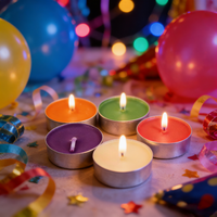 Teelichtkerze im Runden Muster Buntes Wachs und Paraffin für Weihnachten Hochzeiten Heimdekoration Ostern Diwali