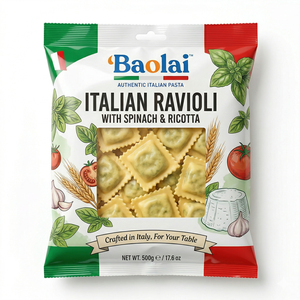 Bolsa de Plástico para Empacar Alimentos, Personalizada, de Grado Alimenticio, para Pizza Congelada, Pierogi, Ravioli y Dumplings - Product Image 1