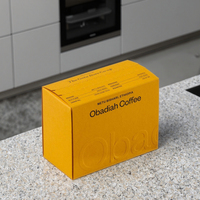 Caja de Cartón Blanca Personalizable para Drop Coffee Tea Packaging Easy Rip UV Printing Gold Foil Set Disponible