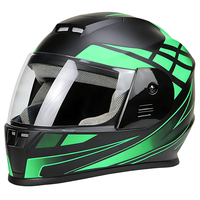 Casque de moto intégral ABS pour course, motocross, tout-terrain, avec visière transparente, sécurité pour hommes, femmes et adultes