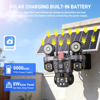 Caméra solaire 15MP à 3 écrans, 4G SIM, reconnaissance IA sans fil 24/7, détection de mouvement, longue autonomie de la batterie, bidirectionnelle