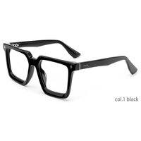 Lunettes de lecture carrées YIYI rétro à grande monture noire en acétate, anti-lumière bleue, pour hommes et femmes