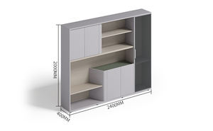 ตู้เก็บเอกสารสำนักงานแบบขยายได้ รุ่นขายดีของ Genova ดีไซน์ทันสมัย บานไม้ ประตูกระจก เหมาะสำหรับโรงแรมและโรงเรียน - Product Image 5