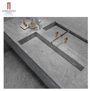 Comptoir de cuisine en porcelaine, marbre gris, comptoir, vanité - Product Image 1