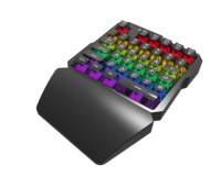 Clavier de jeu mécanique JEDEL KL16 à 35 touches, à une main, avec repose-poignets, interrupteurs rouges et touches transparentes