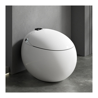 Nouveau design en forme d'oeuf rond une pièce sans réservoir capteur automatique rinçage bidet électrique salle de bain intelligente automatique cuvette de toilette intelligente