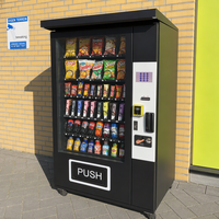 Distributeur automatique extérieur avec abri pour aliments, collations et boissons, compatible SDK, refroidissement par compresseur, surveillance à distance