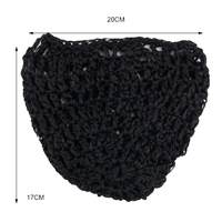 Bonnet en maille crochetée en rayonne épaisse pour femme, couvre-chignon court, ornement pour dormir