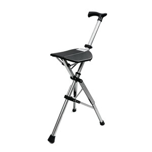 Cane Chair Aluminum Alloy T Handle 69cm Unfolded Height 100kg Load Capacity <b>Spring</b> <b>Clip</b> Lock Portable Folding Stool - Product Image 2