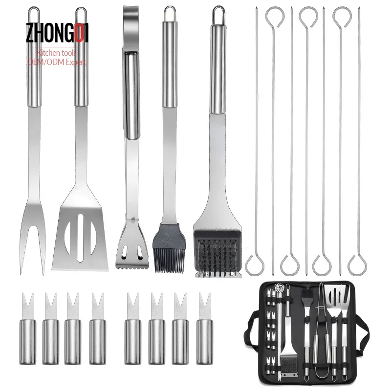 3/9/16/18Pcs Stainless Steel Bbq Tools Set Barbecue Grilling Utensil Accessories Camping Outdoor Cooking Tools Kit Bbq Utensils