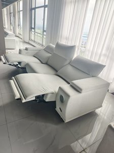 <span class=keywords><strong>Canapé</strong></span> <span class=keywords><strong>électrique</strong></span> blanc GALAXY de haute qualité PUZE DB003 2840*940*1000 mm avec siège relevable, rangement, accoudoir, chargeur <span class=keywords><strong>sans</strong></span> <span class=keywords><strong>fil</strong></span>, haut-parleur - Product Image 3