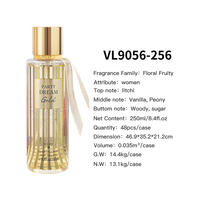 250 ml V.V.LOVE Parfum Femme Brume Corporelle Fleurie Fruitée Vaporisateur Corporel Étiquettes Privées en Usine en Stock OEM&ODM