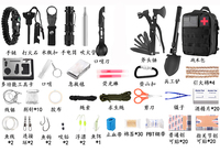 Kit de survie en plein air avec fournitures de premiers secours, ustensiles de camping, allume-feu, corde, couverture d'urgence et sac à outils