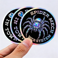 Pegatinas Holográficas de Arcoíris con Impresión de Vinilo Adhesivo y Logotipo Personalizado, Pegatinas Troqueladas Resistentes al Agua