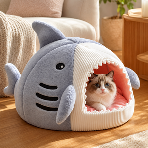 Enclosed Warm Cat <b>Bed</b> for Portable Pet <b>Beds</b> Sweet Kittens Basket Cushion Cat Pillow Mat Tent Puppy Nest Cave Cats House Goods - Product Image 1