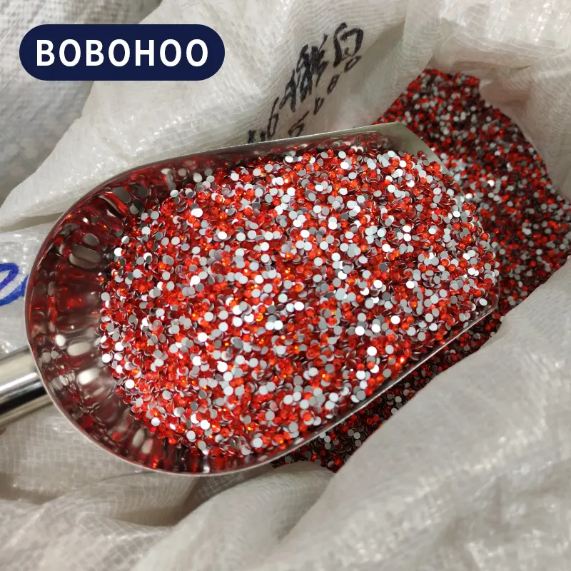 BOBOHOO Factory Wholesale Loose Glass Beads Silver Metal Garments Crystal Flatback Rhinestones For Shoes Decoration