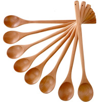 Cuillères en bois personnalisées avec gravure de logo, cuillères à mélanger, à touiller, à déguster, à long manche ovale, pour la cuisine