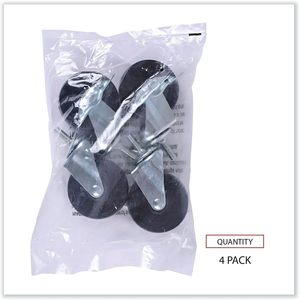 Alera Casters for <b>Wire</b> Shelving Set of 4 125 Lbs. Per Caster Black Polyurethane-for Outdoor Industrial & Hospital Use - Product Image 4