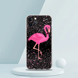 Per <span class=keywords><strong>iPhone</strong></span> 15 16 14 13 <span class=keywords><strong>12</strong></span> <span class=keywords><strong>Mini</strong></span> 11 17 Pro Max XS X XR SE 7 8 Plus TPU <span class=keywords><strong>Cover</strong></span> in <span class=keywords><strong>Silicone</strong></span> trasparente bella rosa fenicotteri foglia custodia per telefono - Product Image 4