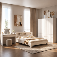 Ensembles de Chambre Complètes de Luxe à Prix de Gros – Lits Doubles à Cadre en Bois avec Rangement Intégré – Mobilier de Chambre Moderne en Bois Taille King