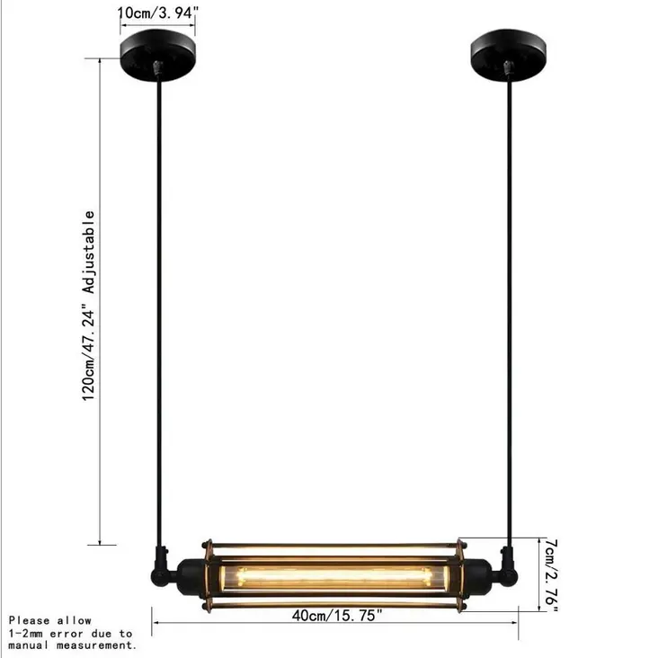 industrial design restaurant led vintage long black wrought iron droplight pendant lamp