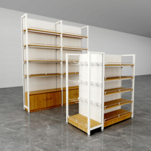 ชั้นวางของเหล็ก-ไม้ ทนทาน (แบบด้านเดียว/สองด้าน) - ชั้นวางสินค้าสำหรับร้านค้าปลีก/ซูเปอร์มาร์เก็ต - Product Image 2