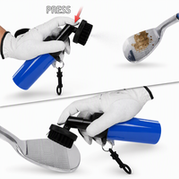 Nettoyeur de clubs de golf portable avec pulvérisateur et clip rétractable, poils en nylon durables pour le nettoyage des rainures, bouteille rechargeable