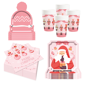DAMAI - Nuevos Artículos para Fiestas de Navidad, Molde para Sombrero de Papá Noel, Platos de Papel para Postres, Vasos y Servilletas para Fiestas de Navidad - Product Image 5