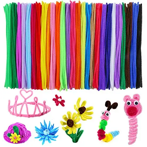 Wholesale Kids Children 100 pieces Chenille Stem Pipe Cleaner Craft Kit Toy Set