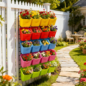 VERTAK-macetas de plástico para jardín, macetas para guardería, cuadradas, para colgar en el balcón - Product Image 1