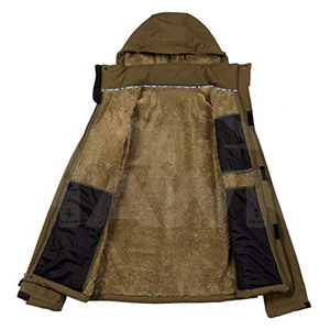 <b>Men's</b> High Quality Softshell Winter <b>Jacket</b> Fashion Slim-Fit Hooded Stand Collar Long Sleeve Zipper Waterproof Windproof for - Product Image 3