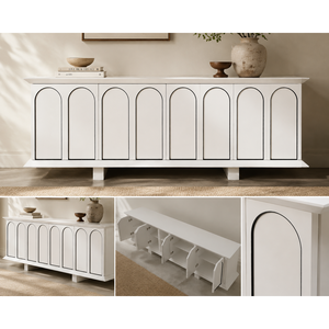 ตู้ไซด์บอร์ดทันสมัย 2010 x 455 x 760 มม. สีขาว ไม้ เฟอร์นิเจอร์บ้าน - Product Image 6