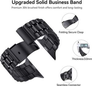 Compatibile per cinturino <span class=keywords><strong>Apple</strong></span> <span class=keywords><strong>Watch</strong></span> cinturino in acciaio inox Sport Business cinturino per IWatch serie Ultra 10 9 8 7 6 <span class=keywords><strong>SE</strong></span> 5 4 3 2 1 - Product Image 3