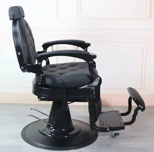 Fauteuil de Barbier Rétro de Luxe en Fer, Hydraulique et Inclinable, pour Salon de Coiffure, Massage, en Cuir, Idéal pour Salons de Beauté et Salles de Sport - Product Image 3