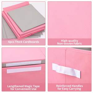 Organisateur de jouets pour filles, grand coffre à jouets pour tout-petits, coffre à jouets pour enfants, pliable, avec séparateur amovible pour salle de jeux, chambre à coucher - Product Image 4