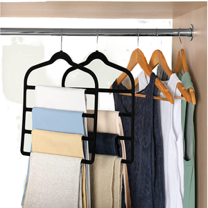 5つ折りベルベットハンガー滑り止め多機能プラスチック収納ワードローブと家庭用クローゼット折りたたみ式デザイン - Product Image 5