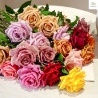 Rose artificielle en latex hydraté, toucher réel, artisanale, 66 cm, réaliste, type Austin, pour la décoration de bouquets de mariée de luxe 2026