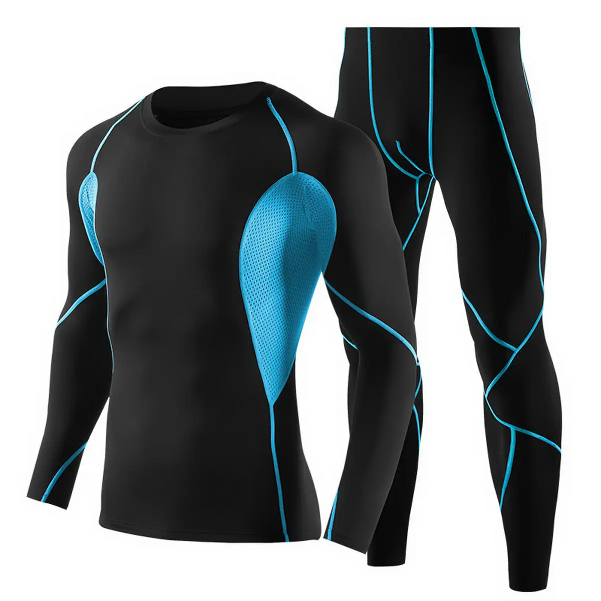 Fitness Clothing Men's Quick Dry Suit Top Long Sleeve Sportswear Bodysuit Clothes Gym for Men