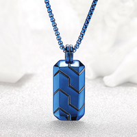 Pendentif militaire rectangulaire texturé en acier inoxydable pour homme – Bijou raffiné pour colliers et pendentifs tendance