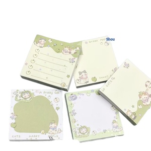 Nuevas Notas Adhesivas con Diseño de Gato y Manzana Verde, Estilo Moderno, Bloc de Notas Adhesivo Grueso, Papelería Portátil para Uso Diario, para Estudiantes - Product Image 1