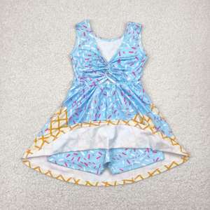 Robe de sport athlétique pour petites filles avec imprimé de glaces et de confettis d'été RTS, short de yoga doublé, tenue de sport athlétique - Product Image 1