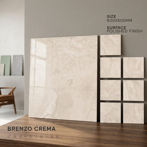 Azulejos de Porcelana Brillante Austin Brown de 60x60cm, Efecto Mármol Impreso por Inyección de Tinta, Pulido, para Diseño de Pisos y Paredes Interiores - Product Image 3